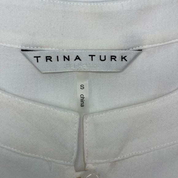Trina Turk White Tunic Shirt Size S - Picture 6 of 7